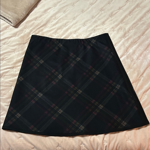 Max Studio Dark Plaid A-Line Skirt - Picture 3 of 5